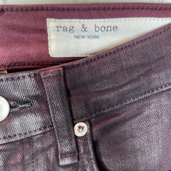 Rag & Bone Nina High Rise Skinny in Coated Plum Size 24 NWT - Picture 5 of 16